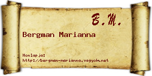 Bergman Marianna névjegykártya